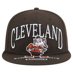 Cleveland Browns New Era Throwback Oversized 59FIFTY Fitted Hat - Brown Hats