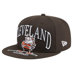 Cleveland Browns New Era Throwback Oversized 59FIFTY Fitted Hat - Brown Hats