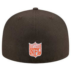Cleveland Browns New Era Throwback Oversized 59FIFTY Fitted Hat - Brown Hats