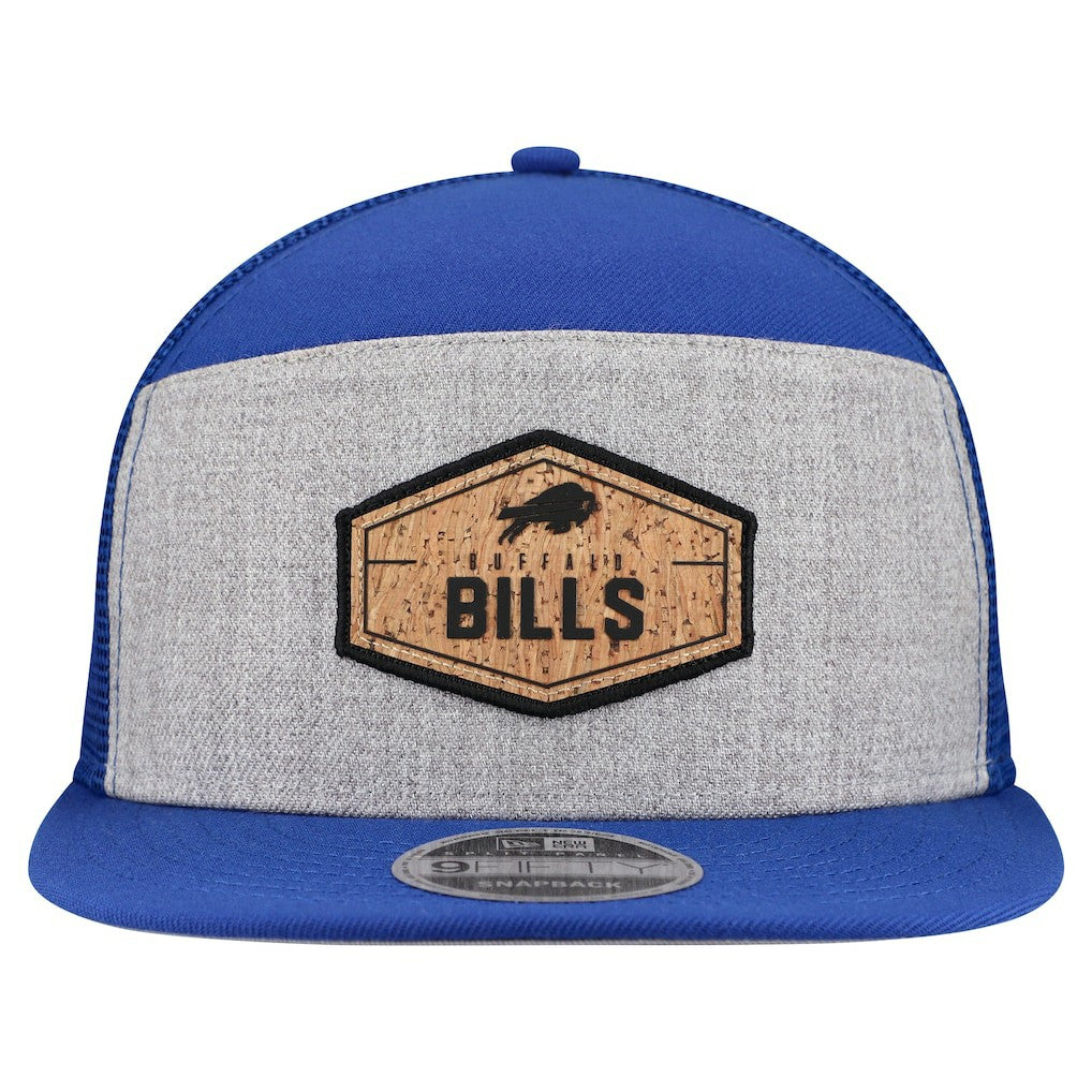 Buffalo Bills New Era Cork Split Panel 9FIFTY Trucker Snapback Hat - Gray/Royal Hats