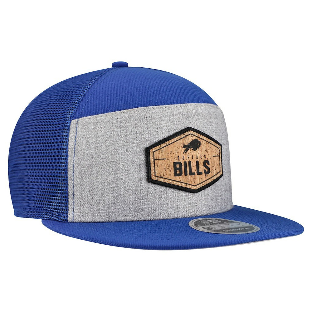 Buffalo Bills New Era Cork Split Panel 9FIFTY Trucker Snapback Hat - Gray/Royal Hats