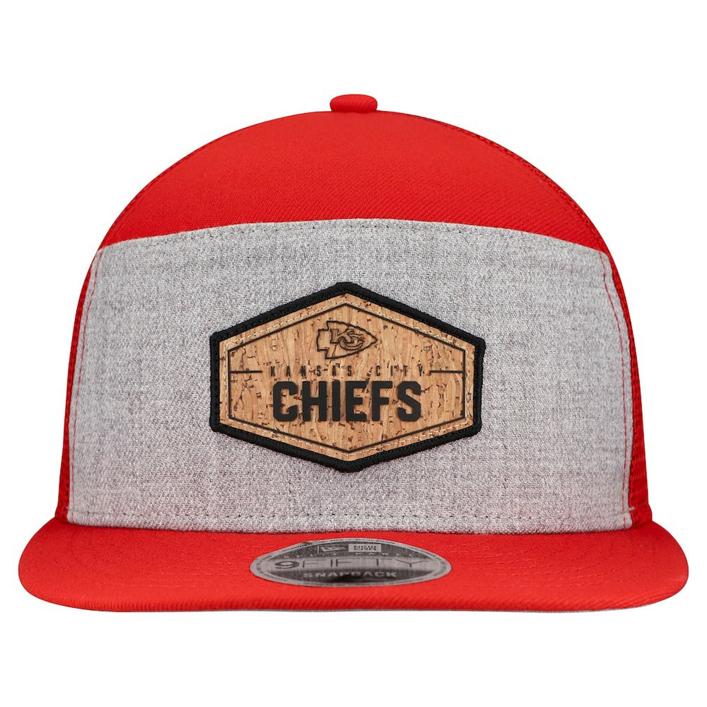 Kansas City Chiefs New Era Cork Split Panel 9FIFTY Trucker Snapback Hat - Gray/Red Hats