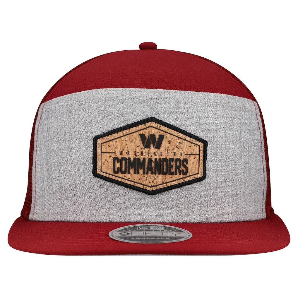 Washington Commanders New Era Cork Split Panel 9FIFTY Trucker Snapback Hat - Gray/Burgundy Hats