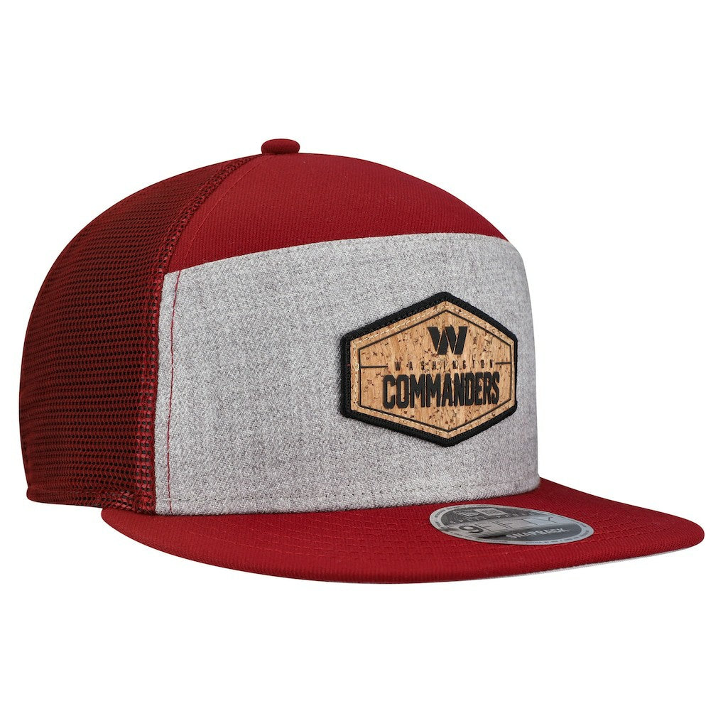 Washington Commanders New Era Cork Split Panel 9FIFTY Trucker Snapback Hat - Gray/Burgundy Hats