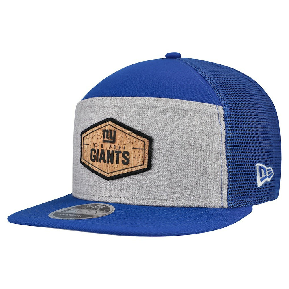 New York Giants New Era Cork Split Panel 9FIFTY Trucker Snapback Hat - Gray/Royal Hats