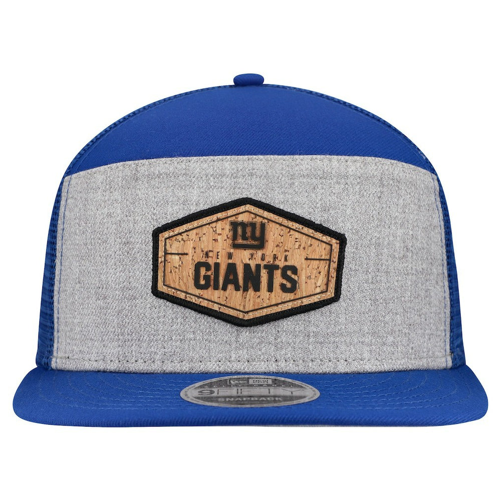 New York Giants New Era Cork Split Panel 9FIFTY Trucker Snapback Hat - Gray/Royal Hats