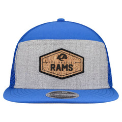 Los Angeles Rams New Era Cork Split Panel 9FIFTY Trucker Snapback Hat - Gray/Royal Hats
