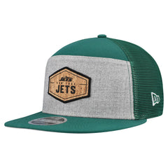 New York Jets New Era Cork Split Panel 9FIFTY Trucker Snapback Hat - Gray/Green Hats