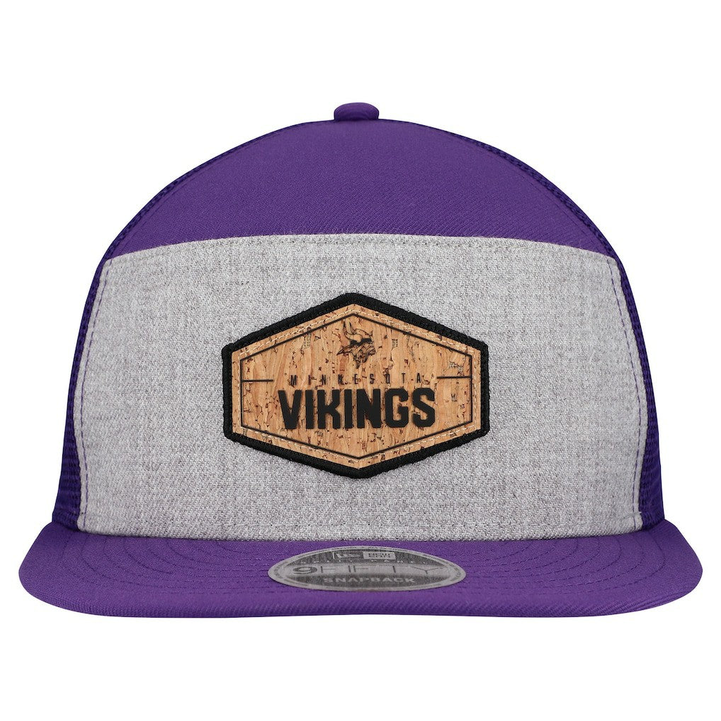 Minnesota Vikings New Era Cork Split Panel 9FIFTY Trucker Snapback Hat - Gray/Purple Hats