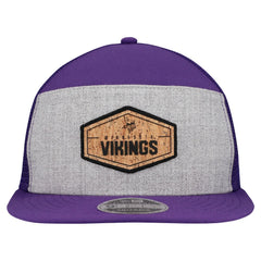 Minnesota Vikings New Era Cork Split Panel 9FIFTY Trucker Snapback Hat - Gray/Purple Hats
