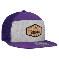 Minnesota Vikings New Era Cork Split Panel 9FIFTY Trucker Snapback Hat - Gray/Purple Hats