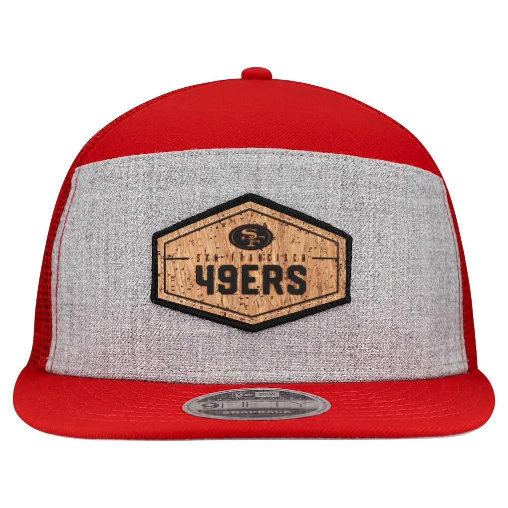 San Francisco 49ers New Era Cork Split Panel 9FIFTY Trucker Snapback Hat - Gray/Scarlet Hats