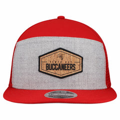 Tampa Bay Buccaneers New Era Cork Split Panel 9FIFTY Trucker Snapback Hat - Gray/Red Hats