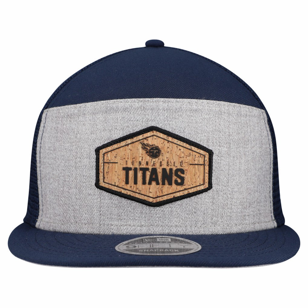 Tennessee Titans New Era Cork Split Panel 9FIFTY Trucker Snapback Hat - Gray/Navy Hats