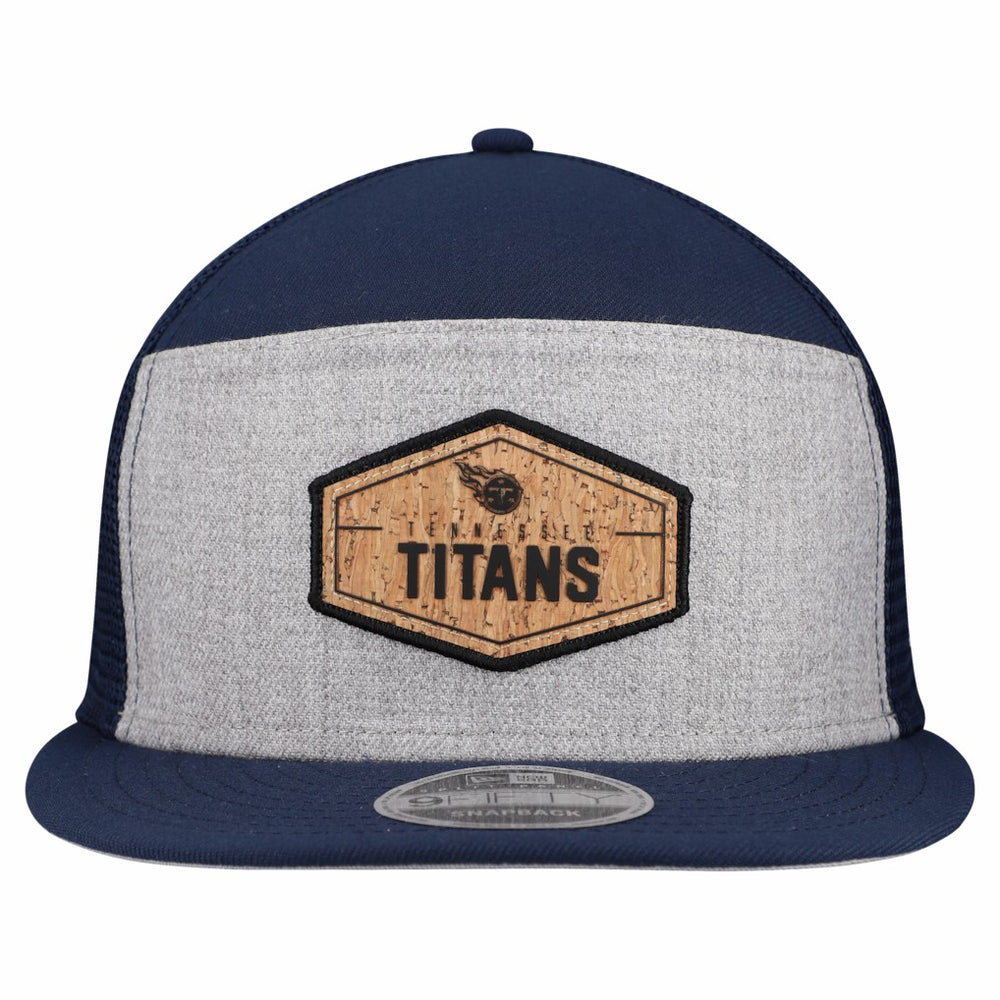 Tennessee Titans New Era Cork Split Panel 9FIFTY Trucker Snapback Hat - Gray/Navy Hats