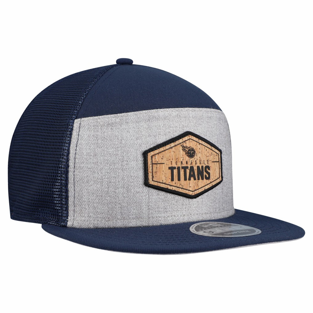 Tennessee Titans New Era Cork Split Panel 9FIFTY Trucker Snapback Hat - Gray/Navy Hats