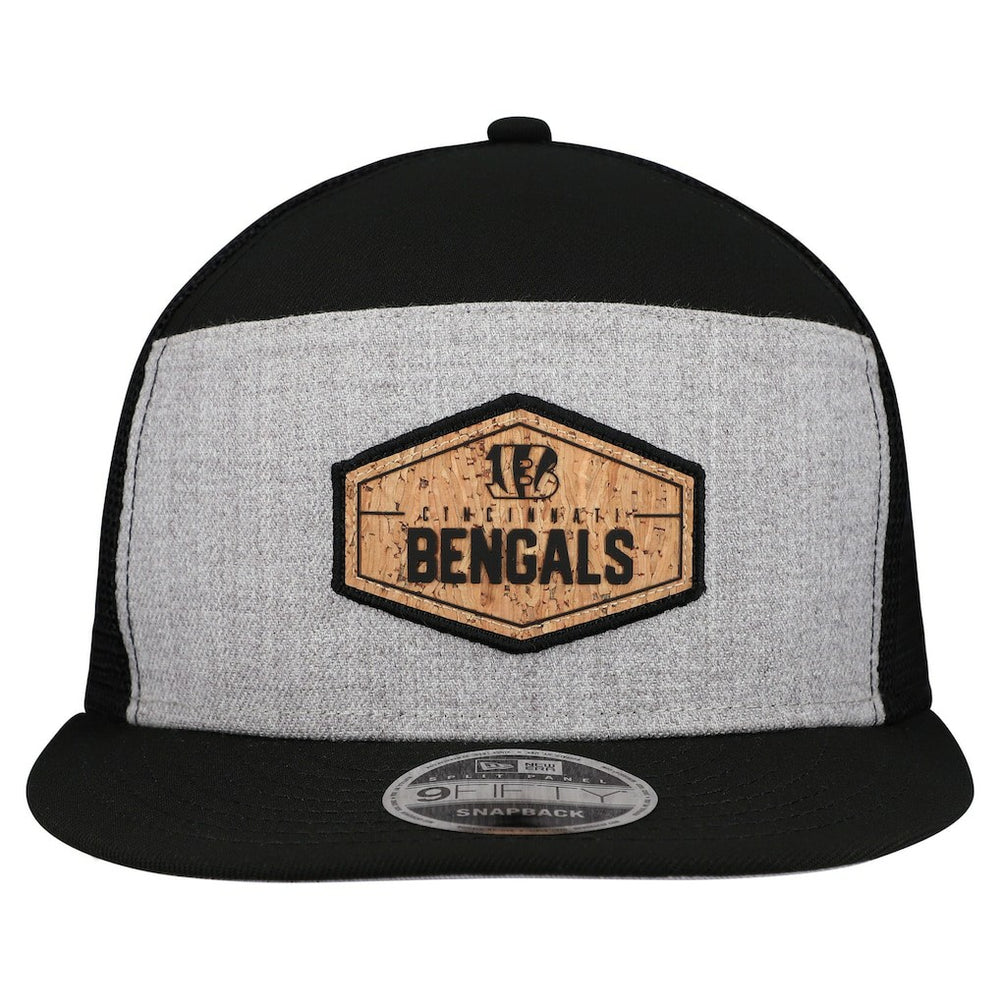 Cincinnati Bengals New Era Cork Split Panel 9FIFTY Trucker Snapback Hat - Gray/Black Hats