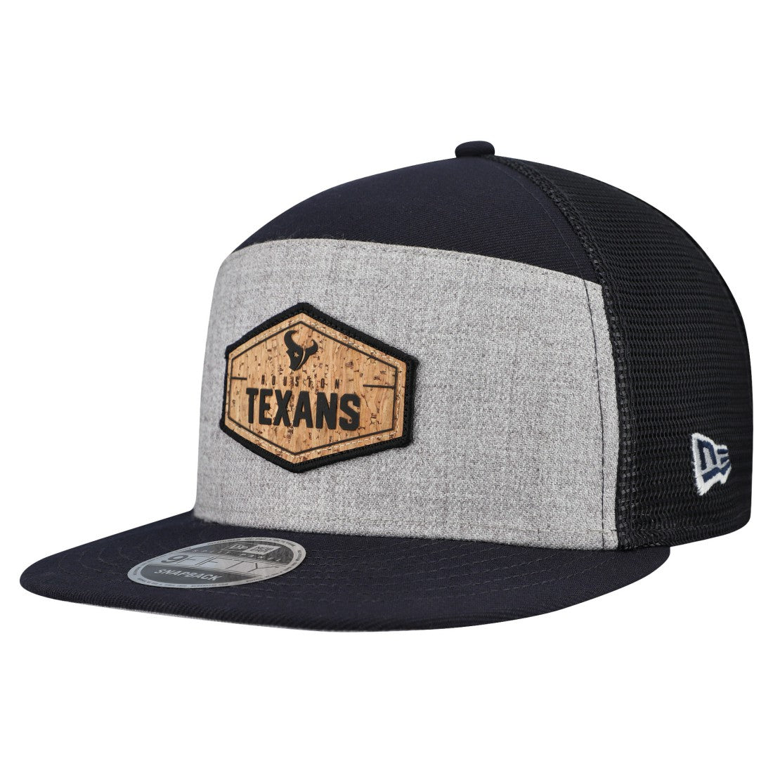 Houston Texans New Era Cork Split Panel 9FIFTY Trucker Snapback Hat - Gray/Navy Hats