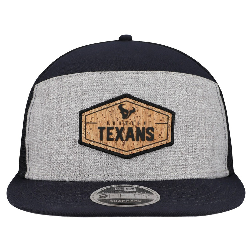 Houston Texans New Era Cork Split Panel 9FIFTY Trucker Snapback Hat - Gray/Navy Hats