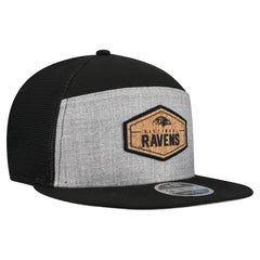 Baltimore Ravens New Era Cork Split Panel 9FIFTY Trucker Snapback Hat - Gray/Black Hats