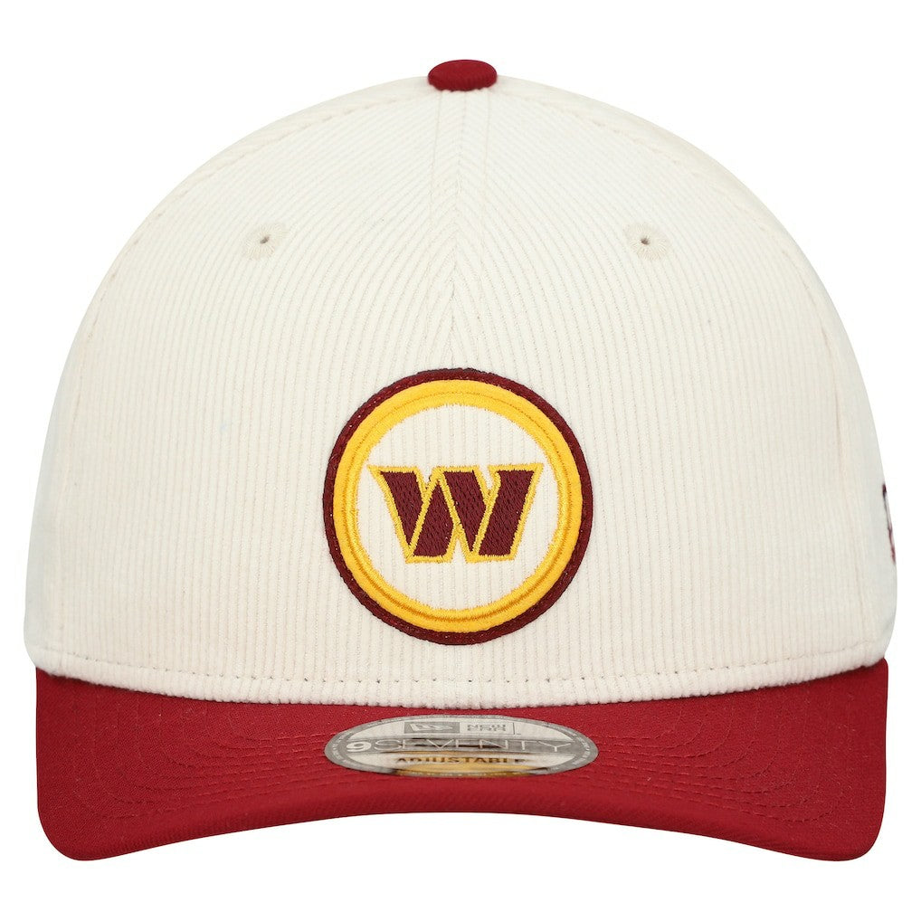 Washington Commanders New Era Loyal Corduroy 9SEVENTY Adjustable Hat - Stone Hats