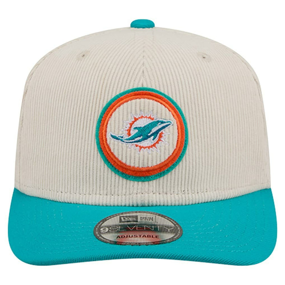 Miami Dolphins New Era Loyal Corduroy 9SEVENTY Adjustable Hat - Stone Hats