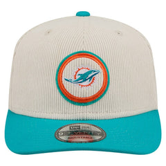 Miami Dolphins New Era Loyal Corduroy 9SEVENTY Adjustable Hat - Stone Hats