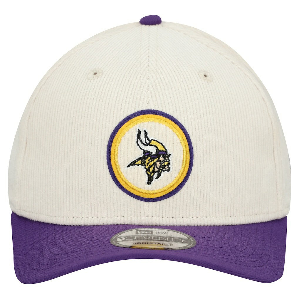 Minnesota Vikings New Era Loyal Corduroy 9SEVENTY Adjustable Hat - Stone Hats