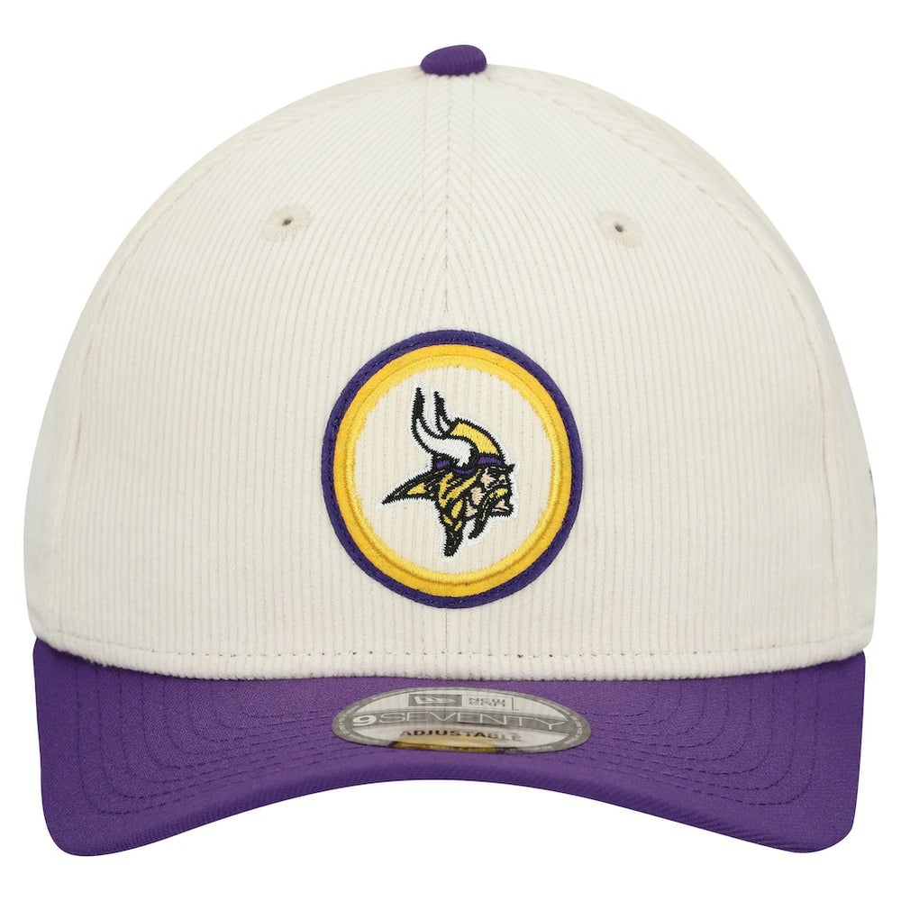 Minnesota Vikings New Era Loyal Corduroy 9SEVENTY Adjustable Hat - Stone Hats