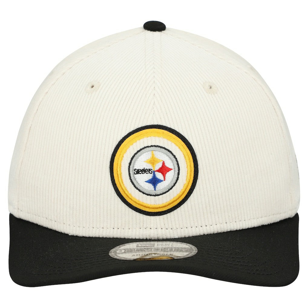 Pittsburgh Steelers New Era Loyal Corduroy 9SEVENTY Adjustable Hat - Stone Hats