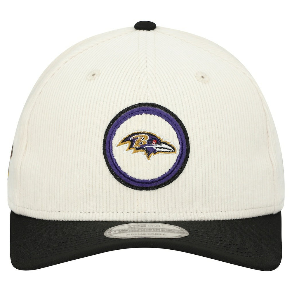 Baltimore Ravens New Era Loyal Corduroy 9SEVENTY Adjustable Hat - Stone Hats