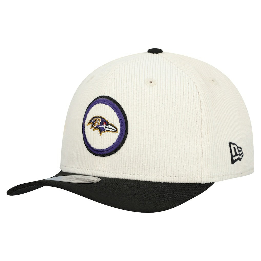 Baltimore Ravens New Era Loyal Corduroy 9SEVENTY Adjustable Hat - Stone Hats