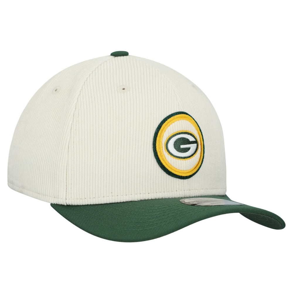Green Bay Packers New Era Loyal Corduroy 9SEVENTY Adjustable Hat - Stone Hats