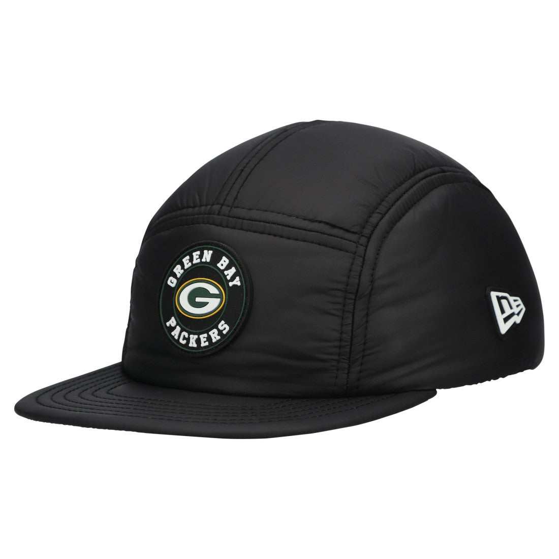 Green Bay Packers New Era Quilted Camper Adjustable Hat - Black Hats