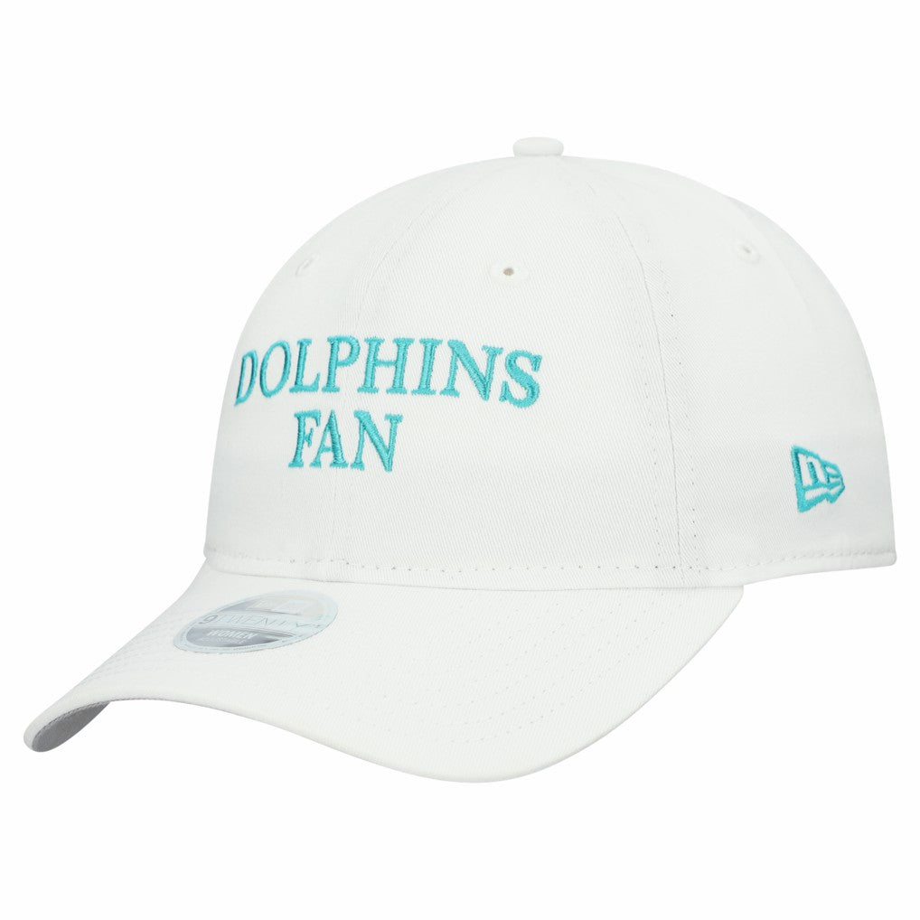 Miami Dolphins New Era Women's Team Fan 9TWENTY Adjustable Hat - White Hats