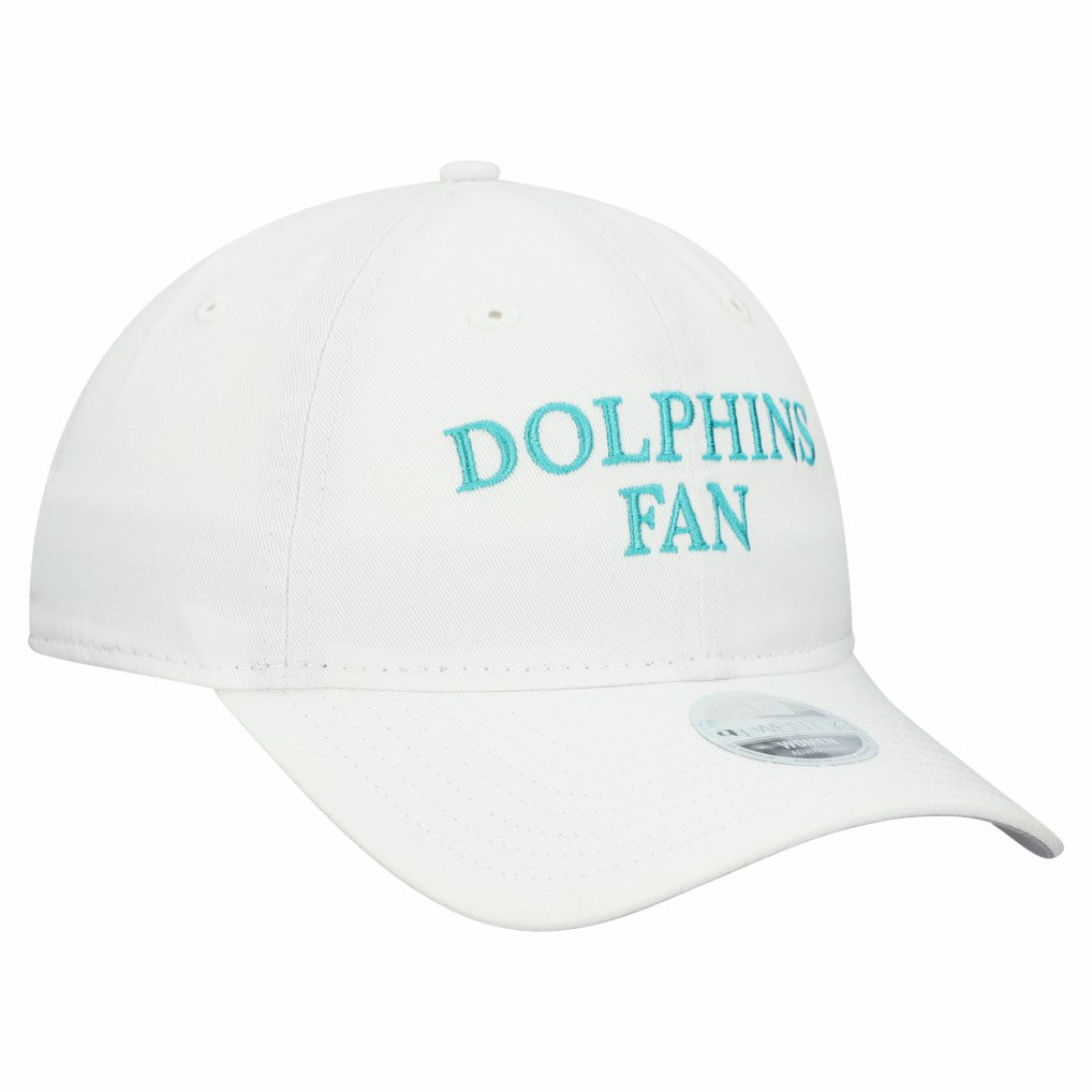 Miami Dolphins New Era Women's Team Fan 9TWENTY Adjustable Hat - White Hats