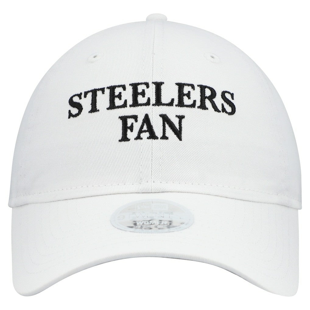 Pittsburgh Steelers New Era Women's Team Fan 9TWENTY Adjustable Hat - White Hats