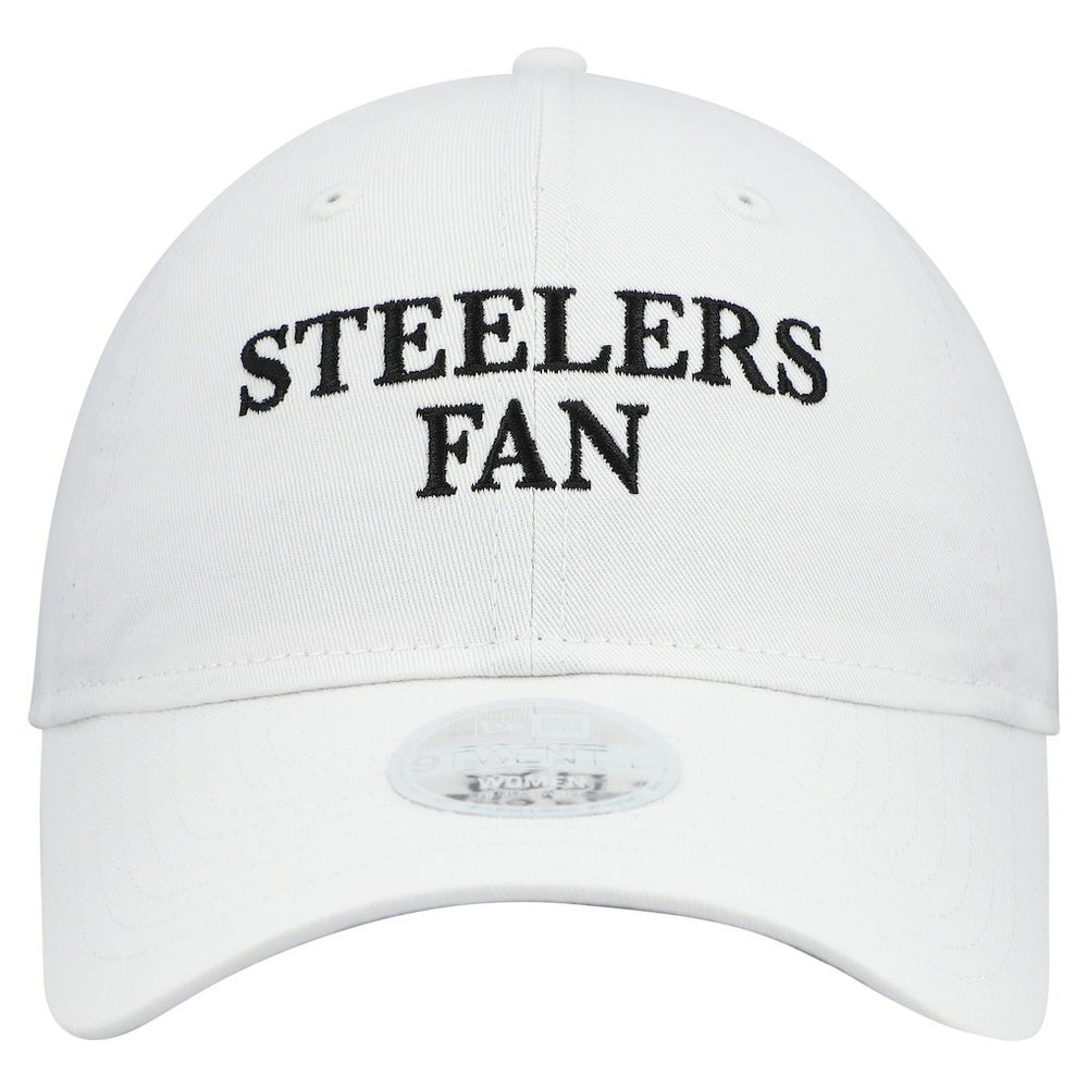 Pittsburgh Steelers New Era Women's Team Fan 9TWENTY Adjustable Hat - White Hats