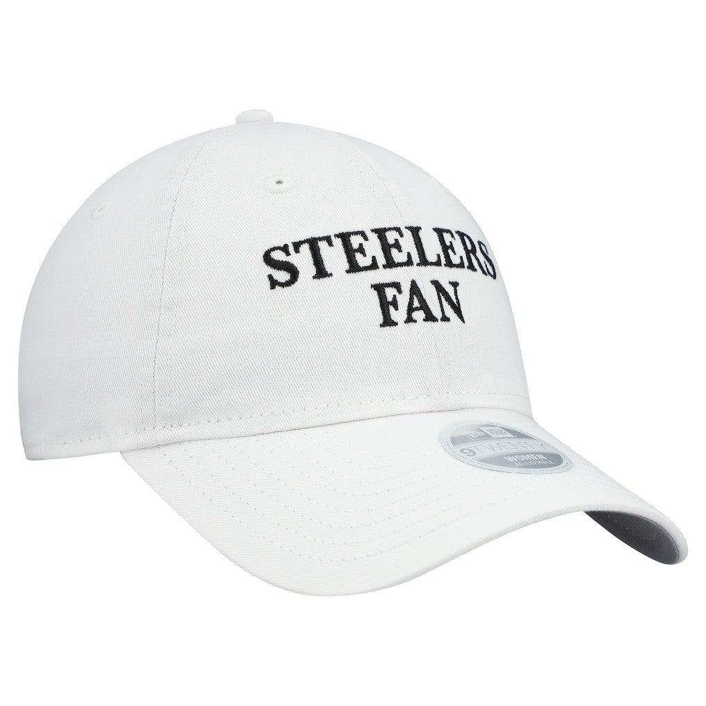 Pittsburgh Steelers New Era Women's Team Fan 9TWENTY Adjustable Hat - White Hats