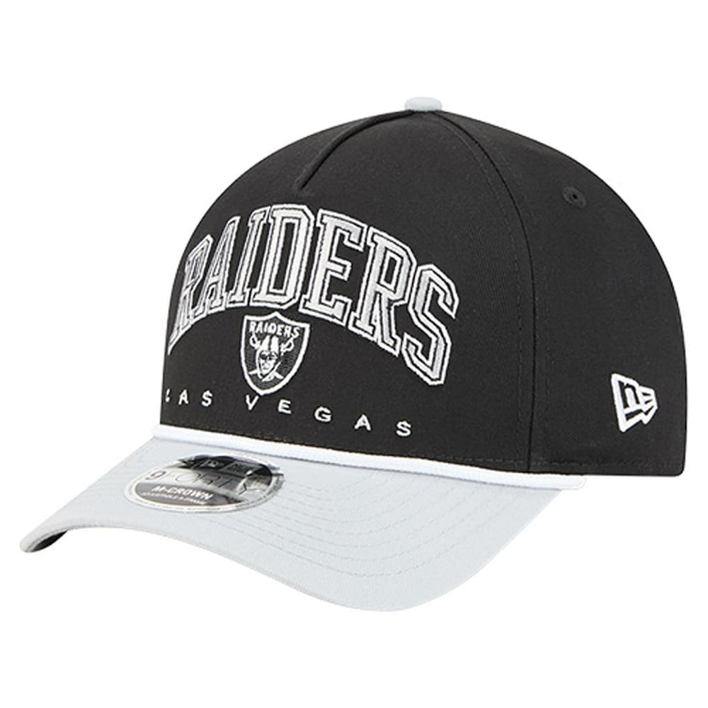 Las Vegas Raiders New Era Arch COOLERA 9FORTY A-Frame M-Crown Adjustable Hat - Black Hats