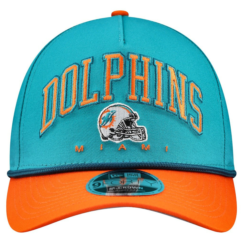 Miami Dolphins New Era Arch COOLERA 9FORTY A-Frame M-Crown Adjustable Hat - Aqua Hats