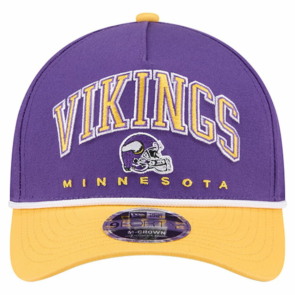 Minnesota Vikings New Era Arch COOLERA 9FORTY A-Frame M-Crown Adjustable Hat - Purple Hats