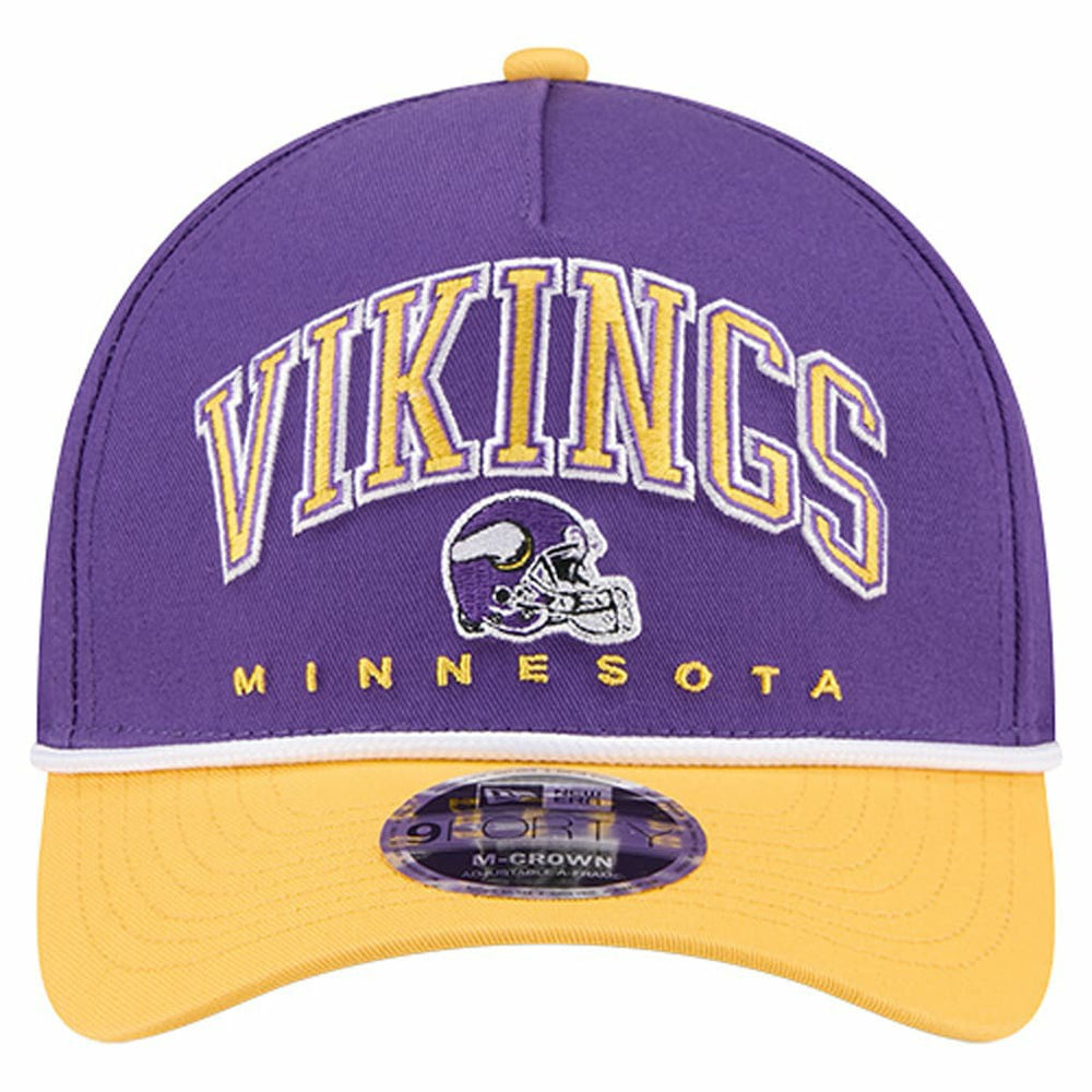 Minnesota Vikings New Era Arch COOLERA 9FORTY A-Frame M-Crown Adjustable Hat - Purple Hats