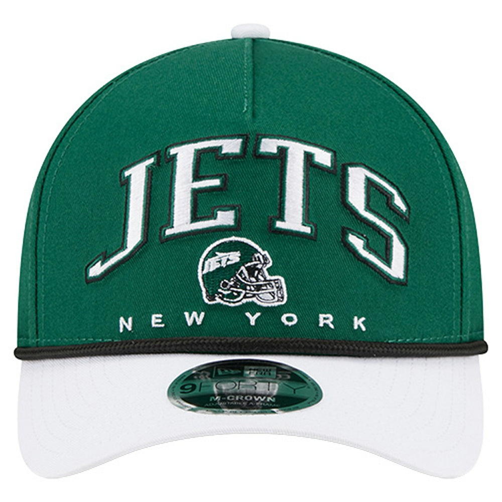 New York Jets New Era Arch COOLERA 9FORTY A-Frame M-Crown Adjustable Hat - Green Hats