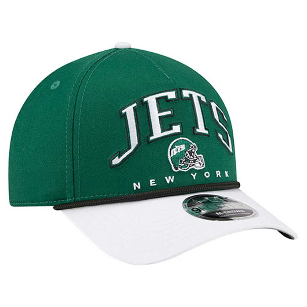New York Jets New Era Arch COOLERA 9FORTY A-Frame M-Crown Adjustable Hat - Green Hats