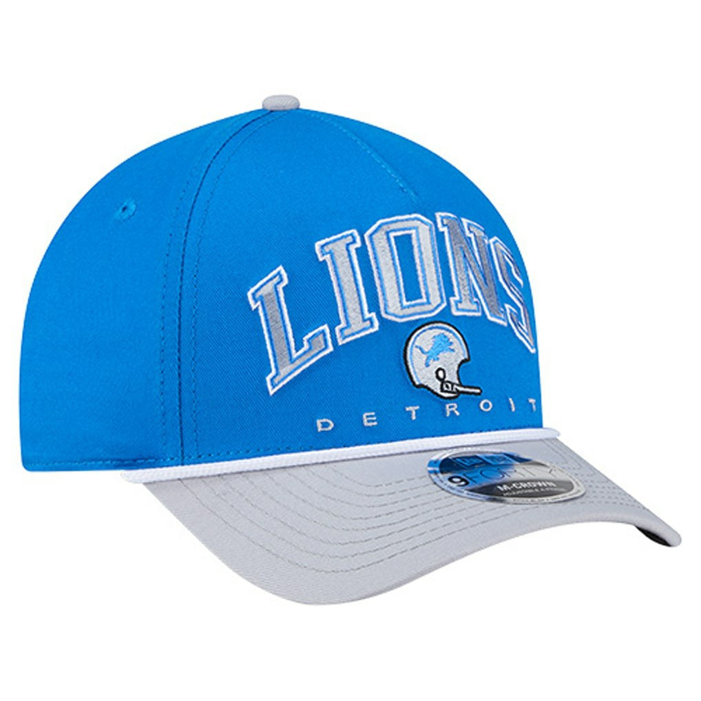 Detroit Lions New Era Throwback Arch COOLERA 9FORTY A-Frame M-Crown Adjustable Hat - Blue Hats