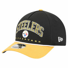 Pittsburgh Steelers New Era Arch COOLERA 9FORTY A-Frame M-Crown Adjustable Hat - Black Hats