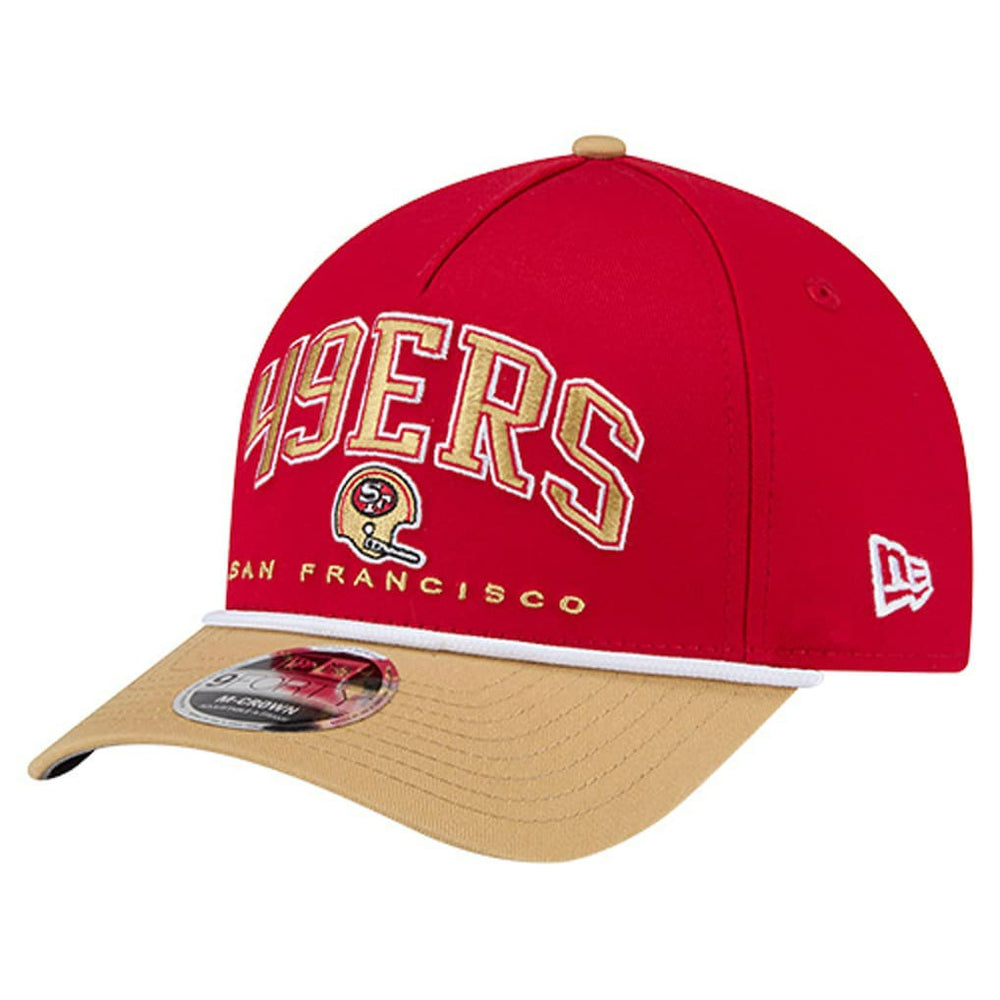 San Francisco 49ers New Era Throwback Arch COOLERA 9FORTY A-Frame M-Crown Adjustable Hat - Scarlet Hats