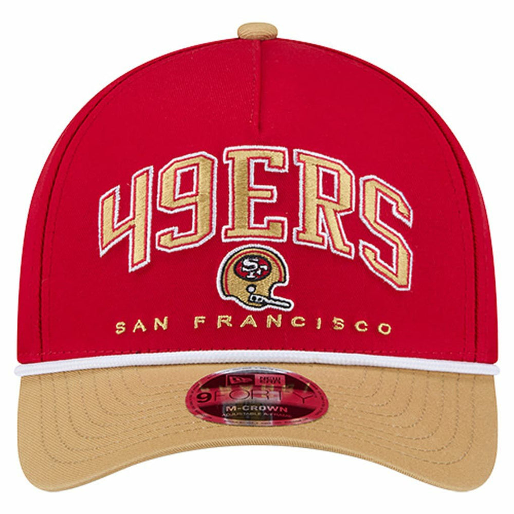 San Francisco 49ers New Era Throwback Arch COOLERA 9FORTY A-Frame M-Crown Adjustable Hat - Scarlet Hats