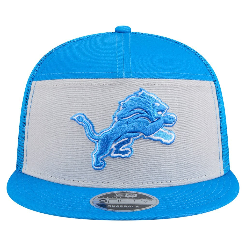 Detroit Lions New Era Outdoor Split Panel 9FIFTY Snapback Hat - Gray/Blue Hats